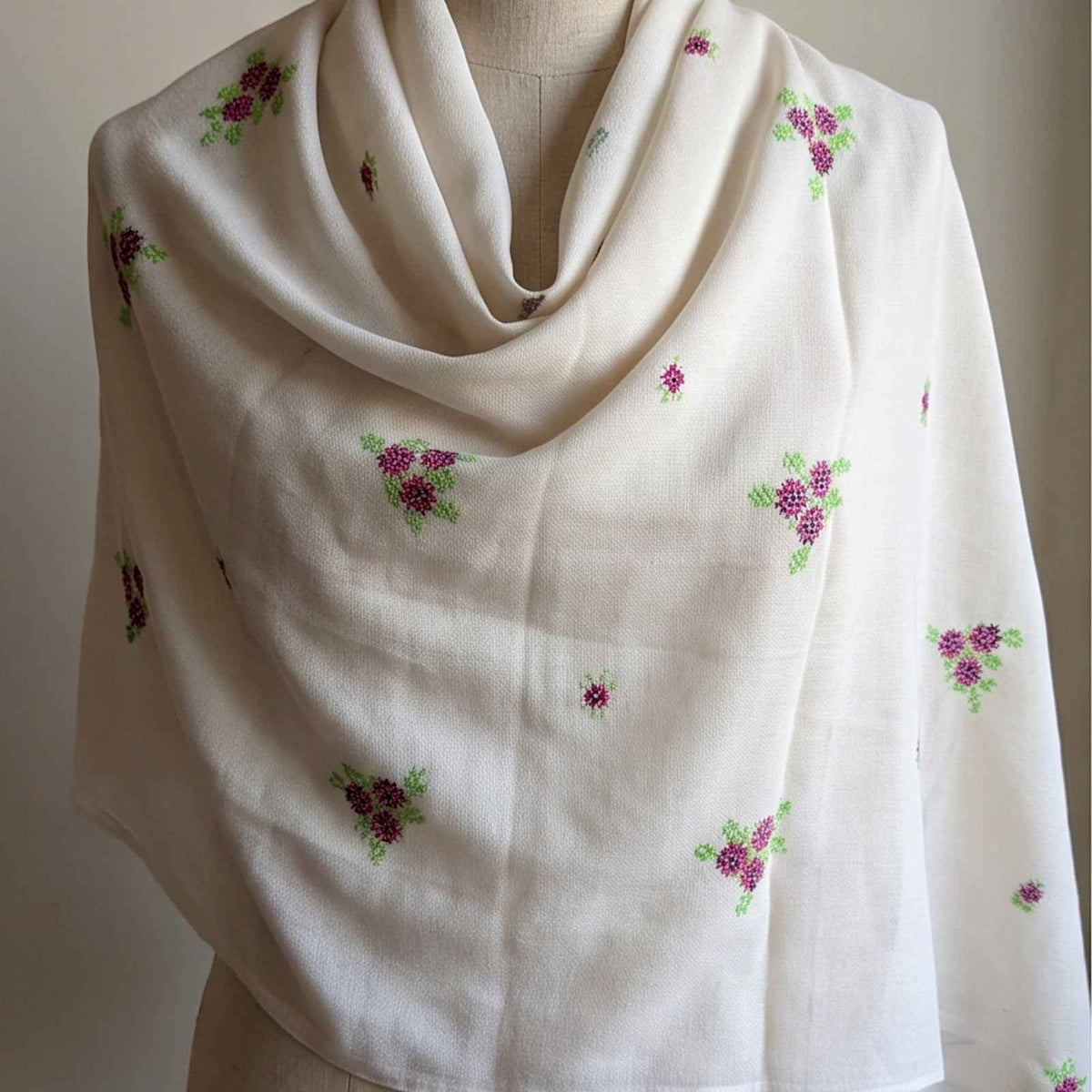 Handmade Pure wool embroidered Shawl
