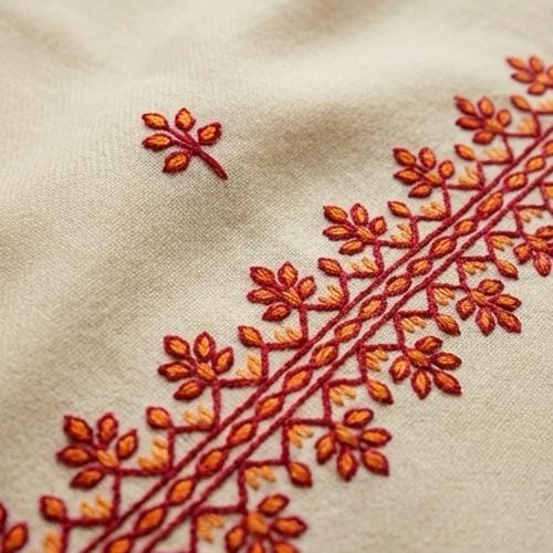 Rang-e-Swat Cream Embroidered Shawl - Lubi Noir