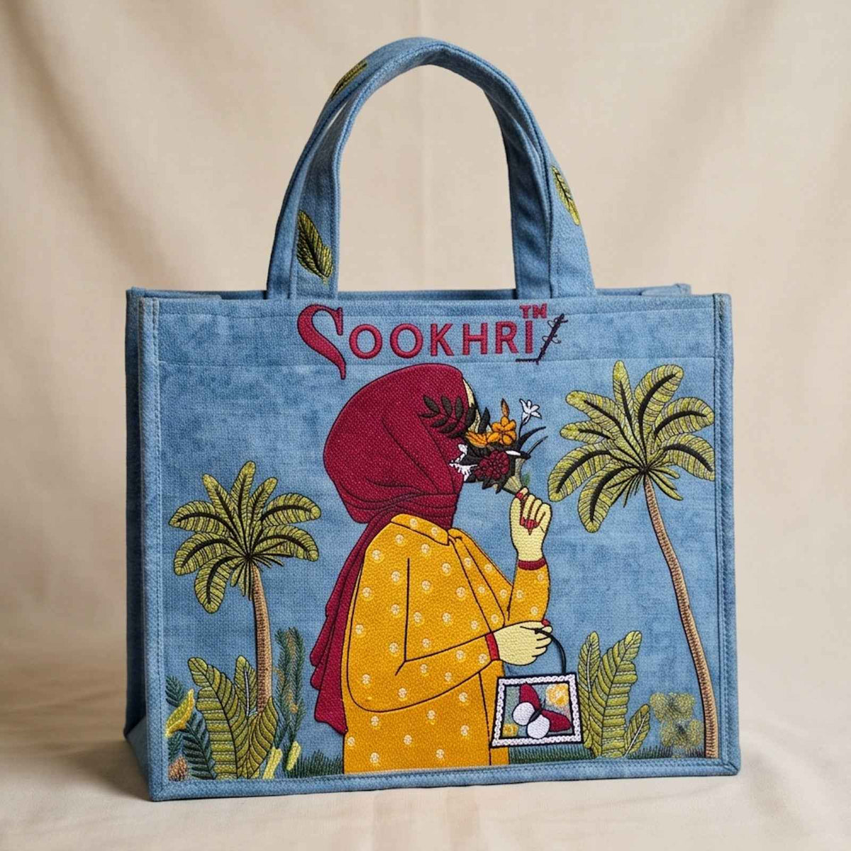 Premium Velvet Handbag – Elegant Embroidered Design