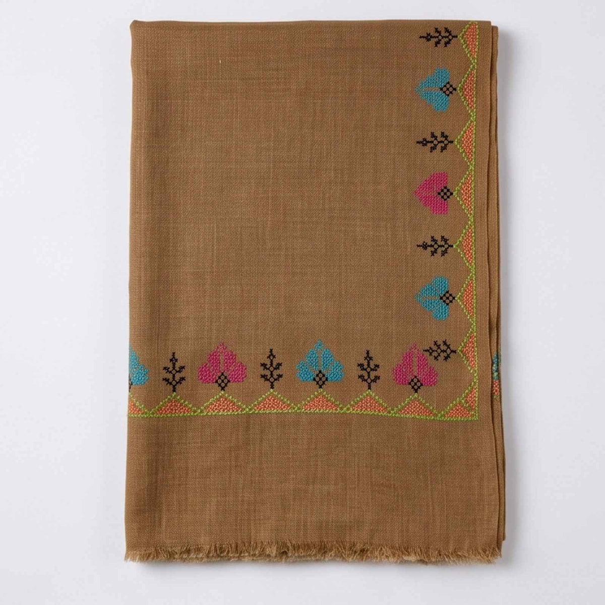 Handmade Pure wool embroidered Shwal