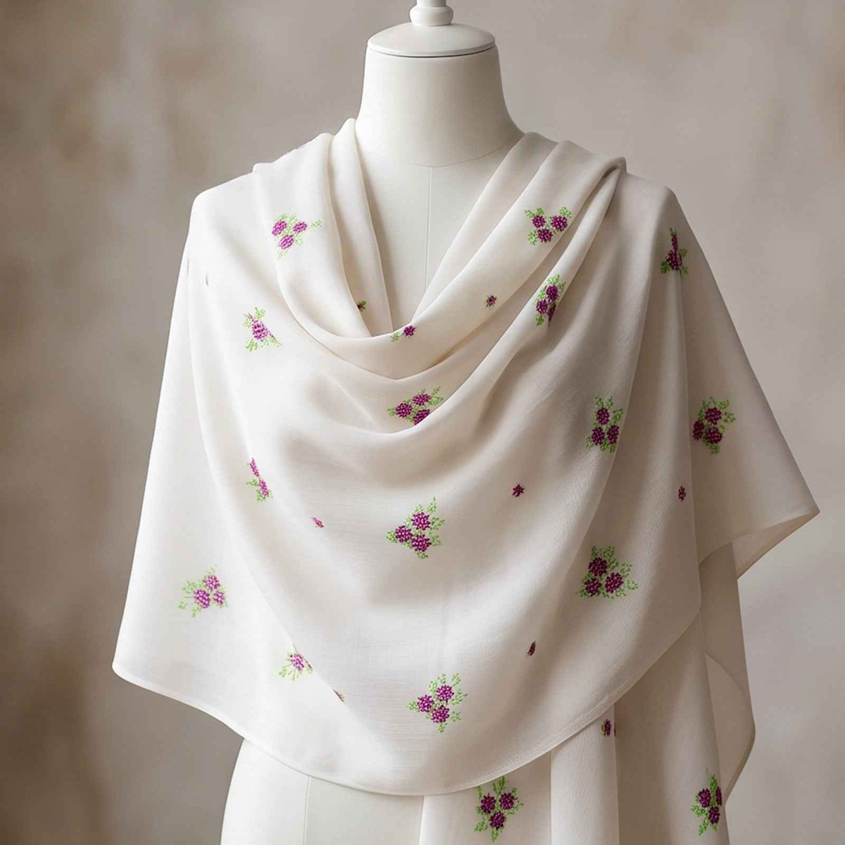 Handmade Pure wool embroidered Shawl